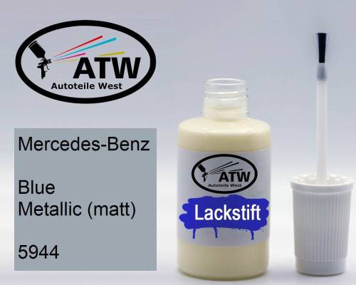 Mercedes-Benz, Blue Metallic (matt), 5944: 20ml Lackstift, von ATW Autoteile West.